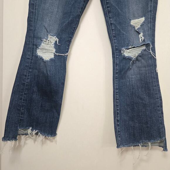 MOTHER The Insider Crop Step Fray Size 28 Wicked Wildflower Dark Wash Bootcut - Picture 7 of 13